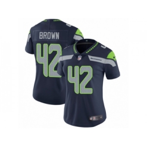 Women's Nike Seattle Seahawks #42 Arthur Brown Vapor Untouchable Limited Steel Blue Team Color NFL Jersey