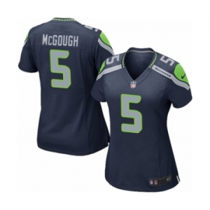 Women's Nike Seattle Seahawks #5 Alex McGough Game Navy Blue Team Color NFL Jersey