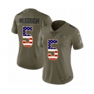 Women's Nike Seattle Seahawks #5 Alex McGough Limited Olive USA Flag 2017 Salute to Service NFL Jersey