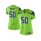 Women's Nike Seattle Seahawks #50 K.J. Wright Green Stitched NFL Limited Rush Jersey