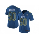 Women's Nike Seattle Seahawks #50 K.J. Wright Navy Stitched NFL Limited NFC 2017 Pro Bowl Jersey