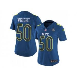 Women's Nike Seattle Seahawks #50 K.J. Wright Navy Stitched NFL Limited NFC 2017 Pro Bowl Jersey