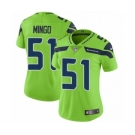 Women's Nike Seattle Seahawks #51 Barkevious Mingo Limited Green Rush Vapor Untouchable NFL Jersey