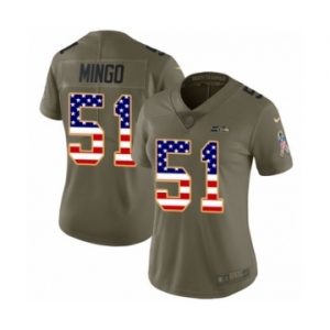 Women's Nike Seattle Seahawks #51 Barkevious Mingo Limited Olive USA Flag 2017 Salute to Service NFL Jersey