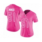 Women's Nike Seattle Seahawks #51 Barkevious Mingo Limited Pink Rush Fashion NFL Jersey