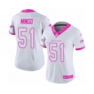 Women's Nike Seattle Seahawks #51 Barkevious Mingo Limited White Pink Rush Fashion NFL Jersey