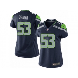 Women's Nike Seattle Seahawks #53 Arthur Brown Limited Steel Blue Team Color NFL Jersey