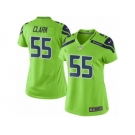 Women's Nike Seattle Seahawks #55 Frank Clark Green Stitched NFL Limited Rush Jersey