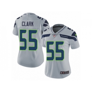 Women's Nike Seattle Seahawks #55 Frank Clark Vapor Untouchable Limited Grey Alternate NFL Jersey