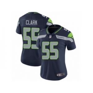 Women's Nike Seattle Seahawks #55 Frank Clark Vapor Untouchable Limited Steel Blue Team Color NFL Jersey