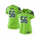 Women's Nike Seattle Seahawks #56 Cliff Avril Green Stitched NFL Limited Rush Jersey