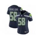 Women's Nike Seattle Seahawks #58 Kevin Pierre-Louis Vapor Untouchable Limited Steel Blue Team Color NFL Jersey