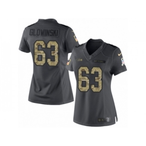 Women's Nike Seattle Seahawks #63 Mark Glowinski Limited Black 2016 Salute to Service NFL Jersey