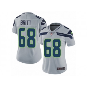 Women's Nike Seattle Seahawks #68 Justin Britt Vapor Untouchable Limited Grey Alternate NFL Jersey