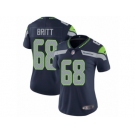 Women's Nike Seattle Seahawks #68 Justin Britt Vapor Untouchable Limited Steel Blue Team Color NFL Jersey