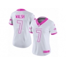 Women's Nike Seattle Seahawks #7 Blair Walsh Limited White Pink Rush Fashion NFL Jersey