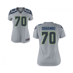 Women's Nike Seattle Seahawks #70 Rees Odhiambo Grey Alternate NFL Jersey