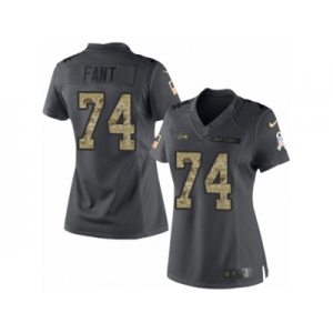 Women's Nike Seattle Seahawks #74 George Fant Limited Black 2016 Salute to Service NFL Jersey