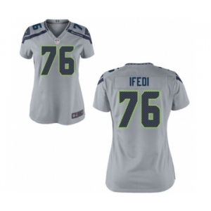 Women's Nike Seattle Seahawks #76 Germain Ifedi Grey NFL Jersey