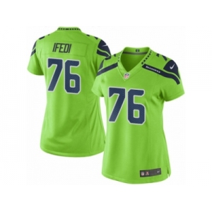 Women's Nike Seattle Seahawks #76 Germain Ifedi Limited Green Rush NFL Jersey