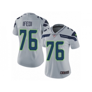 Women's Nike Seattle Seahawks #76 Germain Ifedi Vapor Untouchable Limited Grey Alternate NFL Jersey