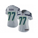 Women's Nike Seattle Seahawks #77 Ahtyba Rubin Vapor Untouchable Limited Grey Alternate NFL Jersey