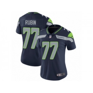 Women's Nike Seattle Seahawks #77 Ahtyba Rubin Vapor Untouchable Limited Steel Blue Team Color NFL Jersey