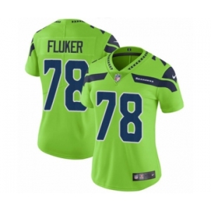 Women's Nike Seattle Seahawks #78 D.J. Fluker Limited Green Rush Vapor Untouchable NFL Jersey