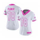 Women's Nike Seattle Seahawks #78 D.J. Fluker Limited White Pink Rush Fashion NFL Jersey