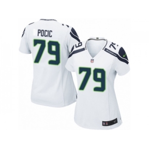 Women's Nike Seattle Seahawks #79 Ethan Pocic Game White NFL Jersey