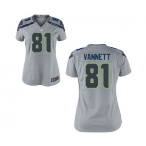 Women's Nike Seattle Seahawks #81 Nick Vannett Grey Alternate NFL Jersey