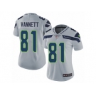 Women's Nike Seattle Seahawks #81 Nick Vannett Vapor Untouchable Limited Grey Alternate NFL Jersey