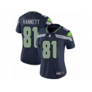 Women's Nike Seattle Seahawks #81 Nick Vannett Vapor Untouchable Limited Steel Blue Team Color NFL Jersey