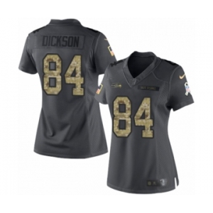 Women's Nike Seattle Seahawks #84 Ed Dickson Limited Black 2016 Salute to Service NFL Jersey