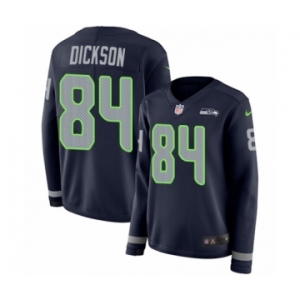 Women's Nike Seattle Seahawks #84 Ed Dickson Limited Navy Blue Therma Long Sleeve NFL Jersey