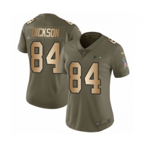 Women's Nike Seattle Seahawks #84 Ed Dickson Limited Olive Gold 2017 Salute to Service NFL Jersey