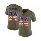 Women's Nike Seattle Seahawks #84 Ed Dickson Limited Olive USA Flag 2017 Salute to Service NFL Jersey