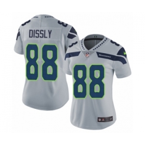 Women's Nike Seattle Seahawks #88 Will Dissly Grey Alternate Vapor Untouchable Limited Player NFL Jersey