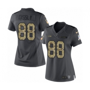 Women's Nike Seattle Seahawks #88 Will Dissly Limited Black 2016 Salute to Service NFL Jersey
