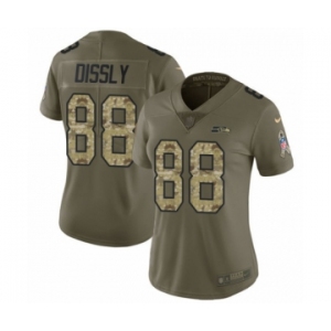 Women's Nike Seattle Seahawks #88 Will Dissly Limited Olive Camo 2017 Salute to Service NFL Jersey