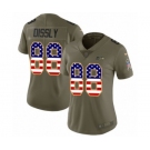 Women's Nike Seattle Seahawks #88 Will Dissly Limited Olive USA Flag 2017 Salute to Service NFL Jersey