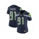 Women's Nike Seattle Seahawks #91 Cassius Marsh Vapor Untouchable Limited Steel Blue Team Color NFL Jersey