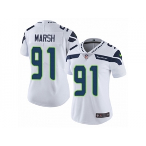 Women's Nike Seattle Seahawks #91 Cassius Marsh Vapor Untouchable Limited White NFL Jersey