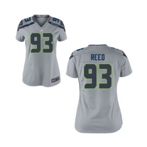 Women's Nike Seattle Seahawks #93 Jarran Reed Grey Alternate NFL Jersey