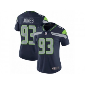 Women's Nike Seattle Seahawks #93 Nazair Jones Vapor Untouchable Limited Steel Blue Team Color NFL Jersey