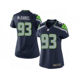 Women's Nike Seattle Seahawks #93 Tony McDaniel Limited Steel Blue Team Color NFL Jersey