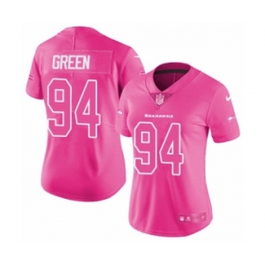 Women's Nike Seattle Seahawks #94 Rasheem Green Limited Pink Rush Fashion NFL Jersey