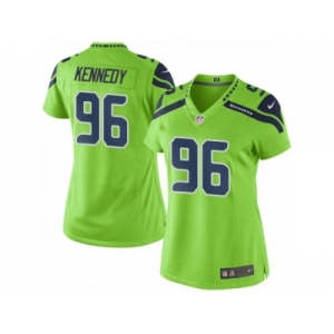 Women's Nike Seattle Seahawks #96 Cortez Kennedy Limited Green Rush NFL Jersey