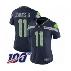 Women's Seattle Seahawks #11 Gary Jennings Jr. Navy Blue Team Color Vapor Untouchable Limited Player 100th Season Football Jersey