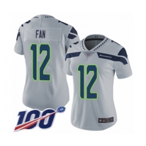 Women's Seattle Seahawks 12th Fan Grey Alternate Vapor Untouchable Limited Player 100th Season Football Jersey